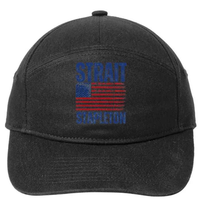 S.T.R.A.I.T S.T.A.P.L.E.T.O.N Patriotic American Flag Concert 7-Panel Snapback Hat