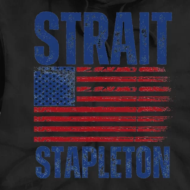 S.T.R.A.I.T S.T.A.P.L.E.T.O.N Patriotic American Flag Concert Tie Dye Hoodie