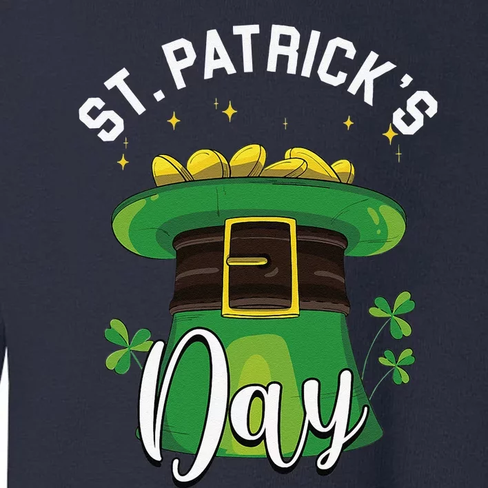 Saint St Patrick's Day Rainbow Elf Leprechaun Pot Of Gold Toddler Sweatshirt