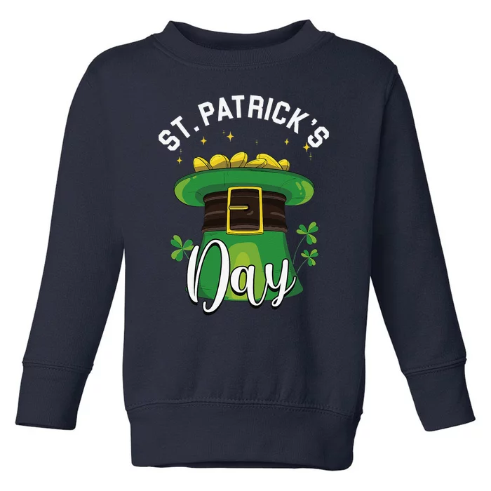 Saint St Patrick's Day Rainbow Elf Leprechaun Pot Of Gold Toddler Sweatshirt