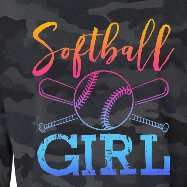 Softball Softball Player Softball Girl Cropped Pullover Crew