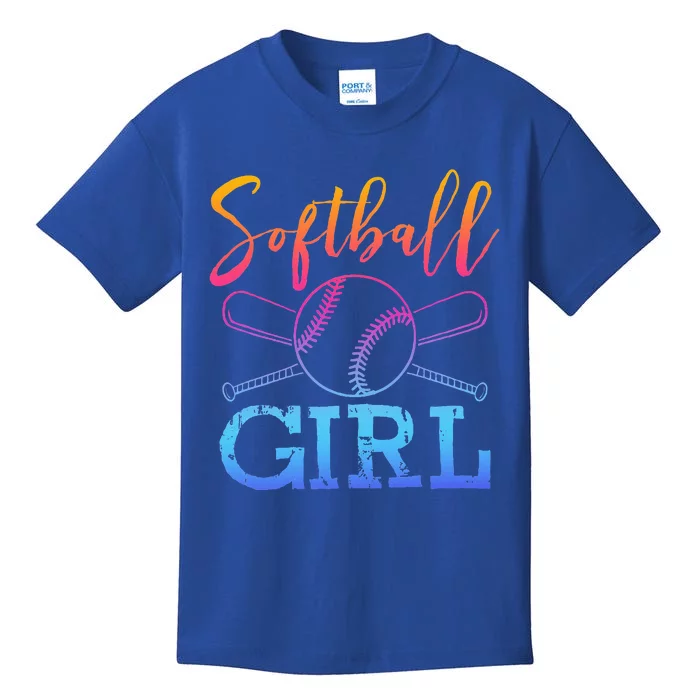 Softball Softball Player Softball Girl Kids T-Shirt