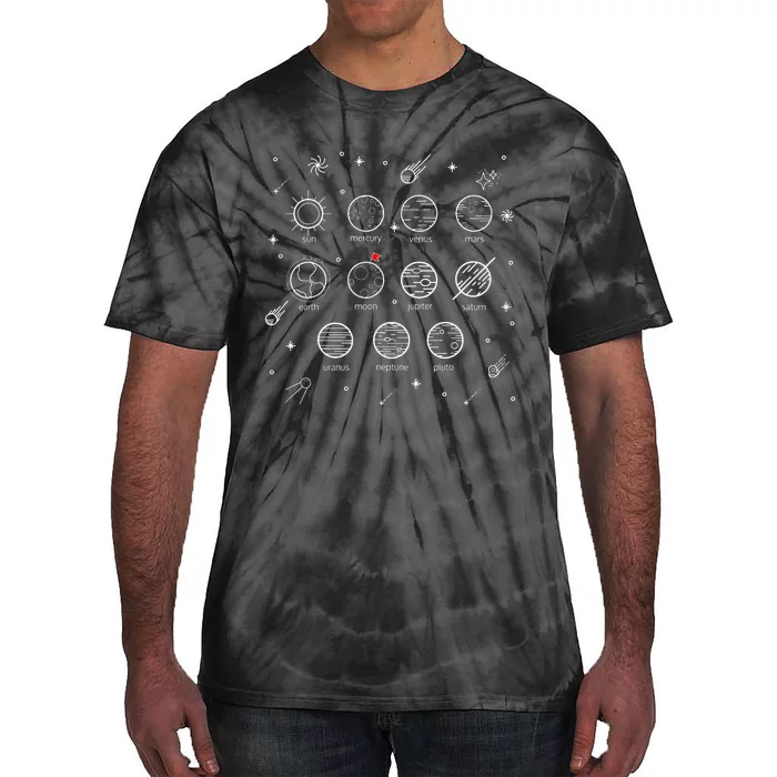 Solar System Planets Science Space Astronomy Tie-Dye T-Shirt