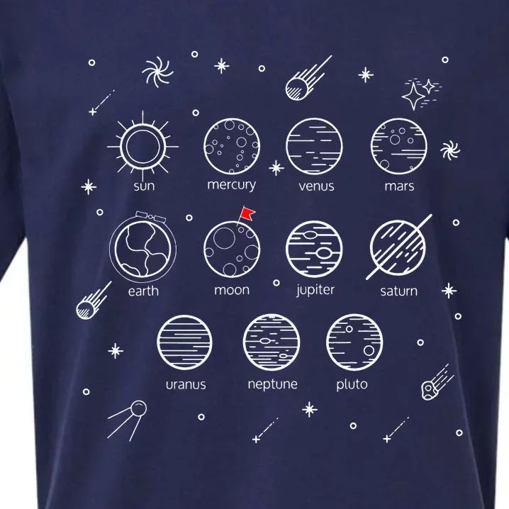 Solar System Planets Science Space Astronomy Sueded Cloud Jersey T-Shirt