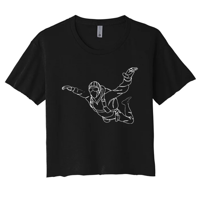 Skydiver Skydiving Parachutist Parachuting Women's Crop Top Tee