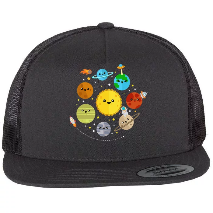 Solar System Planets Astronomy Space Science Flat Bill Trucker Hat