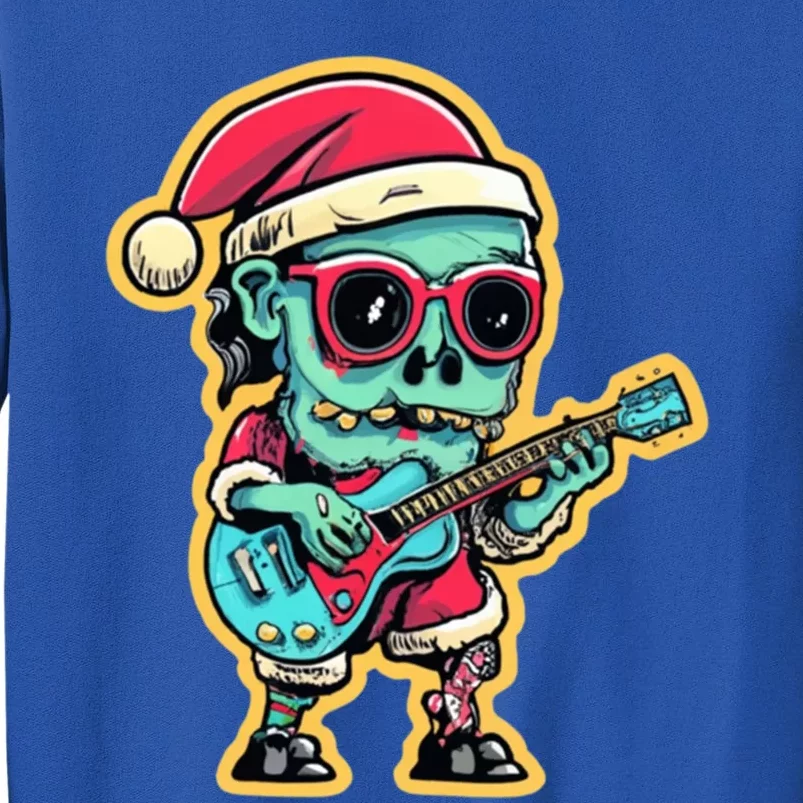 Santa Skeleton Play Guitar Guy Rocker Gift Sweatshirt