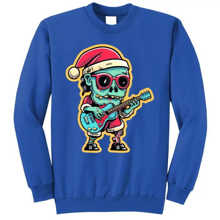 Santa Skeleton Play Guitar Guy Rocker Gift Sweatshirt