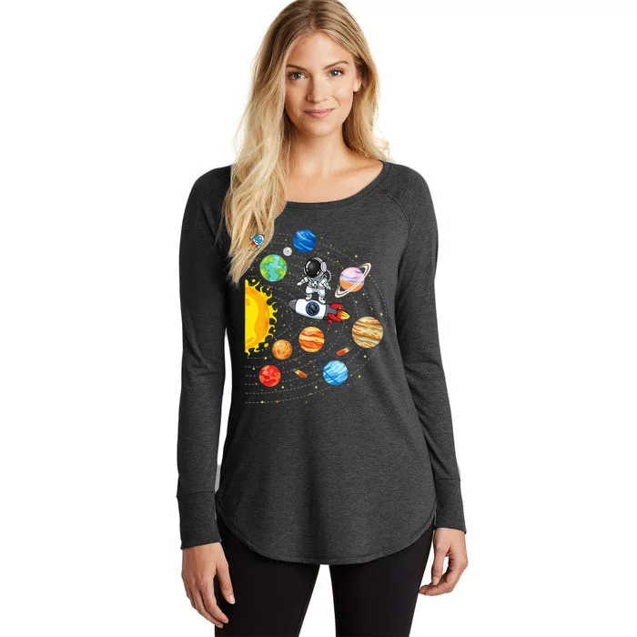 Solar System Planets Science Space Astronaut Universe Galaxy Women's Perfect Tri Tunic Long Sleeve Shirt