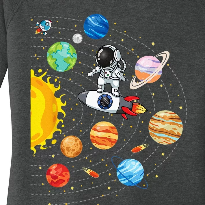 Solar System Planets Science Space Astronaut Universe Galaxy Women's Perfect Tri Tunic Long Sleeve Shirt