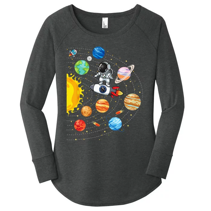 Solar System Planets Science Space Astronaut Universe Galaxy Women's Perfect Tri Tunic Long Sleeve Shirt