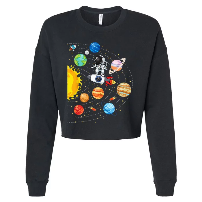 Solar System Planets Science Space Astronaut Universe Galaxy Cropped Pullover Crew