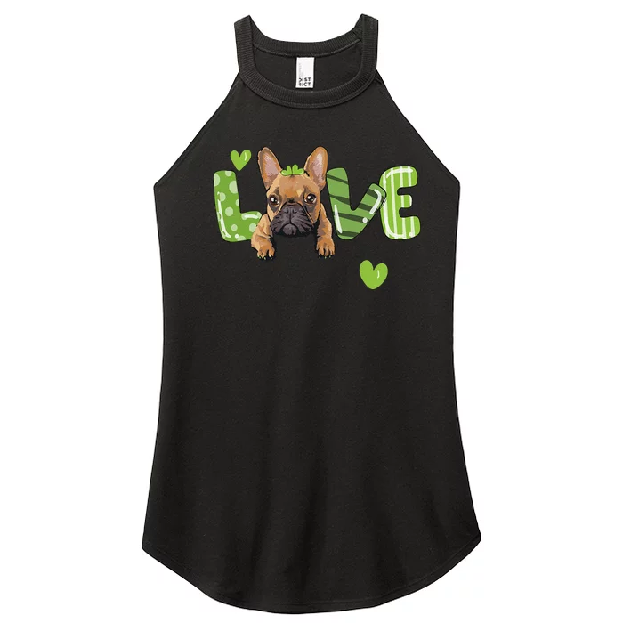 Saint St. Patrick's Day Gift French Bulldog Frenchie Lovers Women’s Perfect Tri Rocker Tank