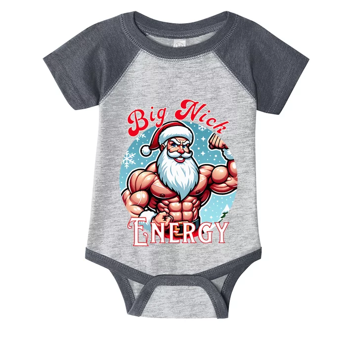 Santa's Swole Patrol Big Nick Energy' Fun Christmas Infant Baby Jersey Bodysuit