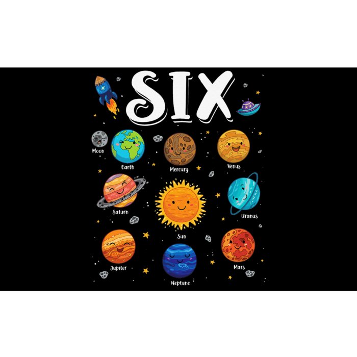 Solar System Planets Six 6 Years Old 6th Birthday Bumper Sticker