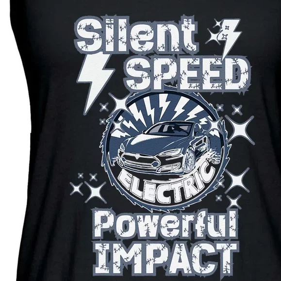 Silent Speed Powerful Impact Electric Car Driver Design Ladies Essential Flowy Tank