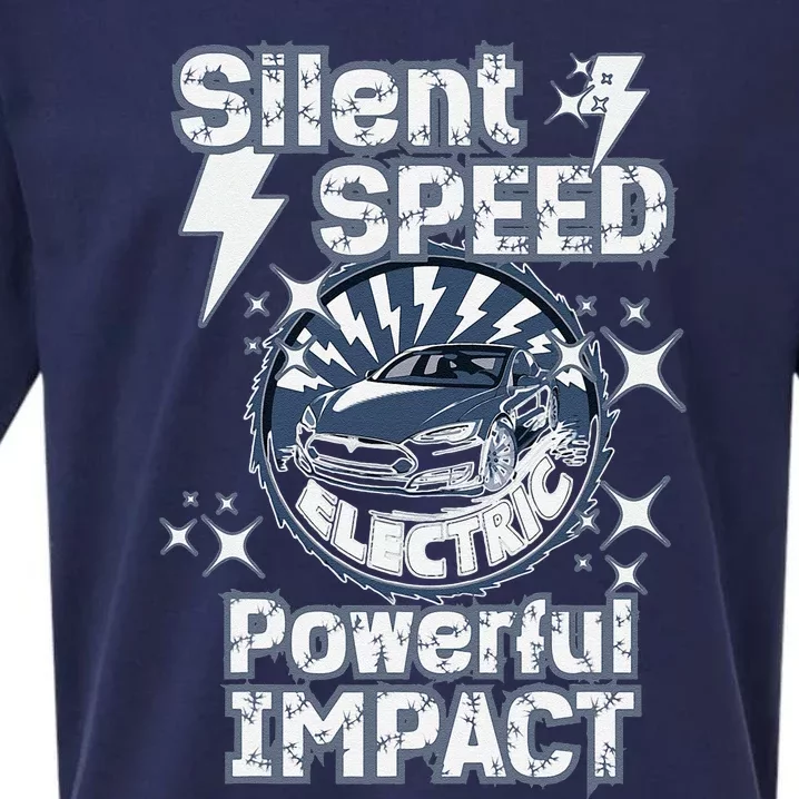 Silent Speed Powerful Impact Electric Car Driver Design Sueded Cloud Jersey T-Shirt