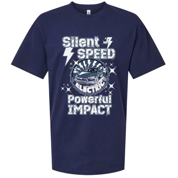 Silent Speed Powerful Impact Electric Car Driver Design Sueded Cloud Jersey T-Shirt