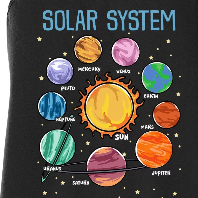 Solar System Planets Science Space Stem Women's Racerback Tank