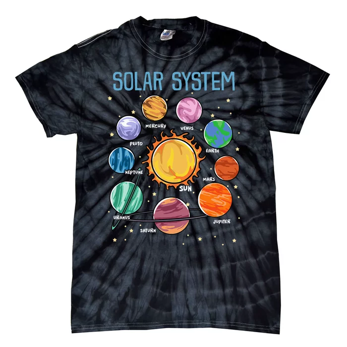 Solar System Planets Science Space Stem Tie-Dye T-Shirt