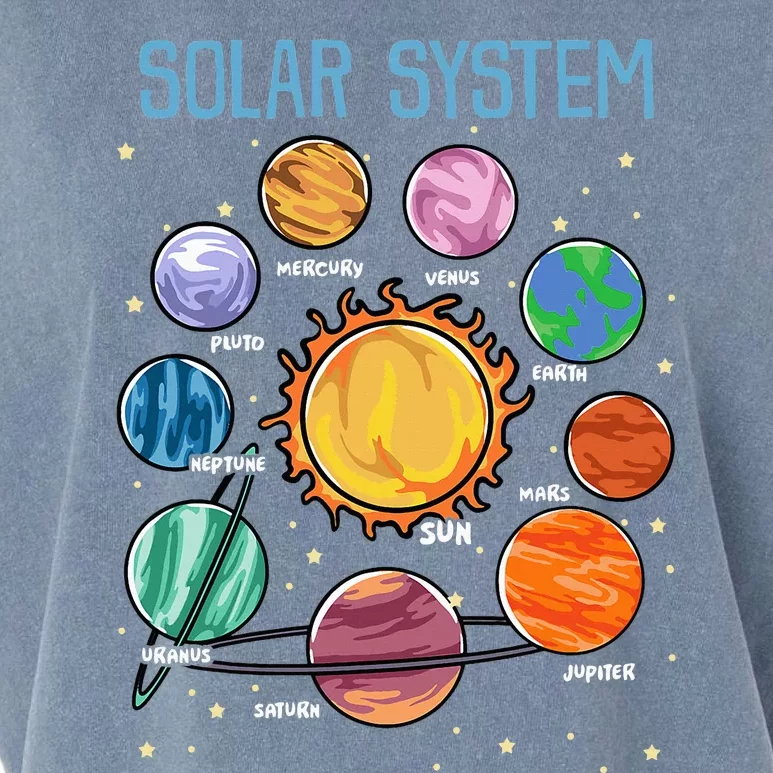 Solar System Planets Science Space Stem Garment-Dyed Women's Muscle Tee