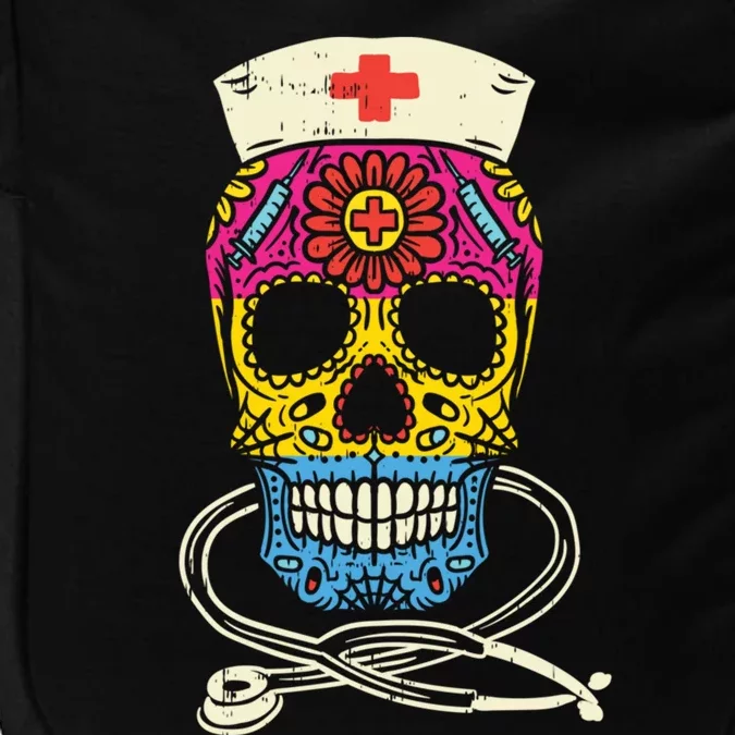 Sugar Skull Pansexual Nurse Mexican Pan Pride Flag Lgbt Gift Impact Tech Backpack