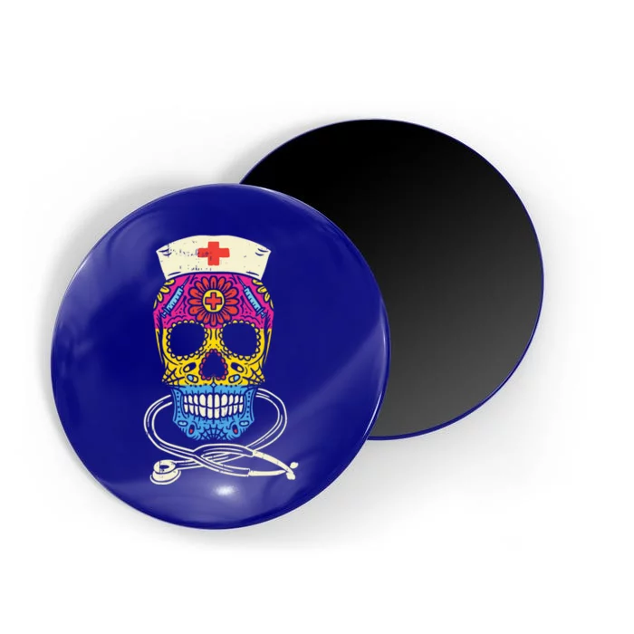 Sugar Skull Pansexual Nurse Mexican Pan Pride Flag Lgbt Gift Magnet