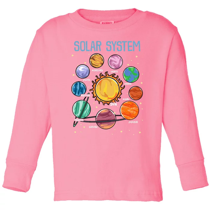 Solar System Planets Science Space Astronomy Toddler Long Sleeve Shirt