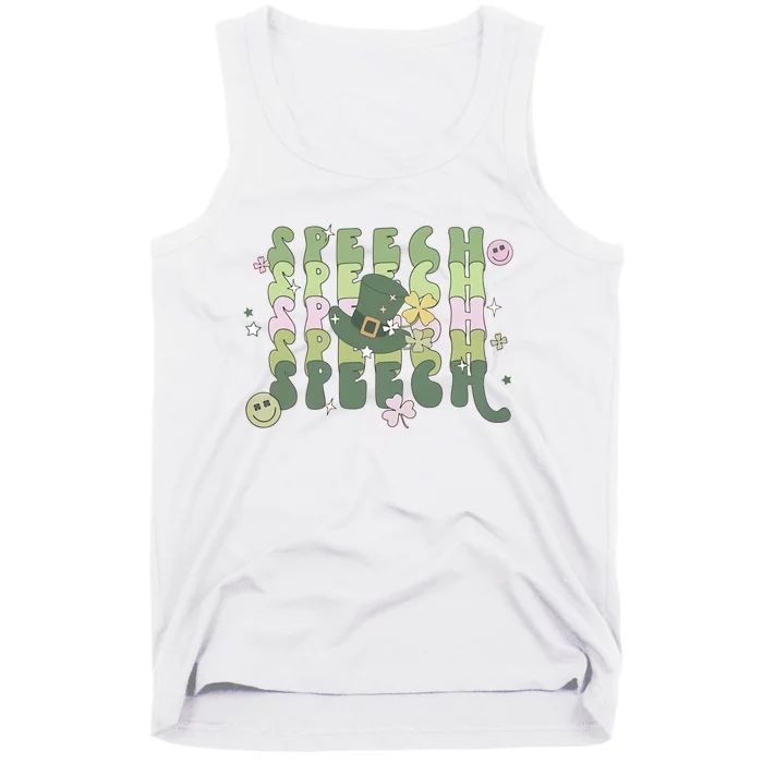 Speech St Patrick's Day SLP Saint Paddys Day Speechie Lucky Speech Therapist Tank Top