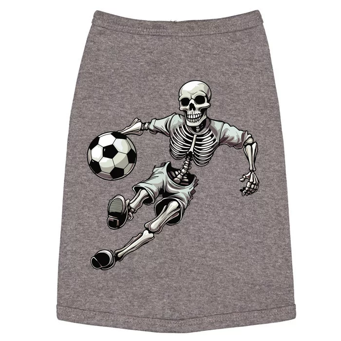 Soccer Skeleton Playing Soccer Halloween Skull Lover Doggie Tank