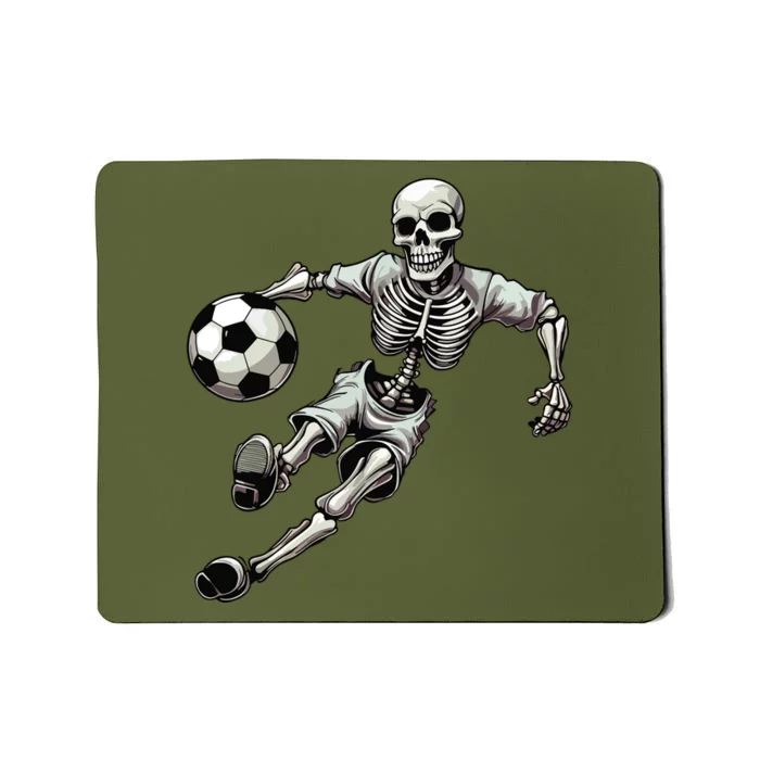 Soccer Skeleton Playing Soccer Halloween Skull Lover Mousepad