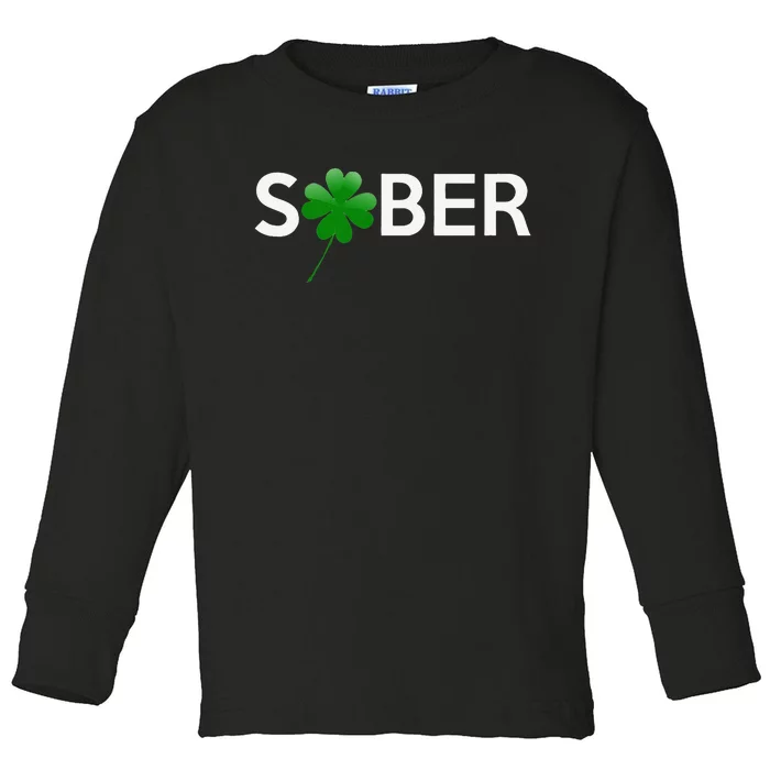 Sober Saint Patrick's Day Alcoholics AA NA Anonymous 12 Step Toddler Long Sleeve Shirt