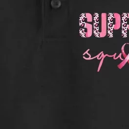 Support Squad Pink Ribbon Leopard Breast Cancer Awareness Dry Zone Grid Performance Polo