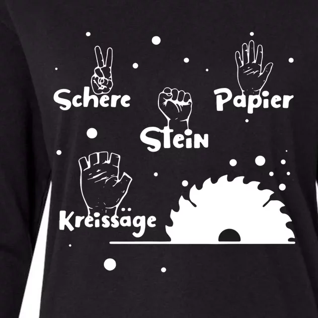 Schere Stein Papier Kreissage Womens Cotton Relaxed Long Sleeve T-Shirt