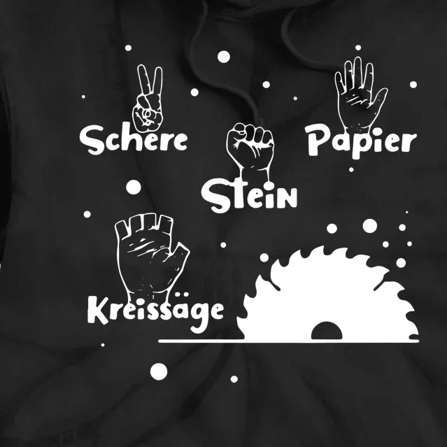 Schere Stein Papier Kreissage Tie Dye Hoodie