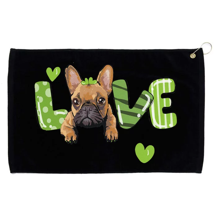 Saint St. Patrick's Day Gift French Bulldog Frenchie Lovers Grommeted Golf Towel