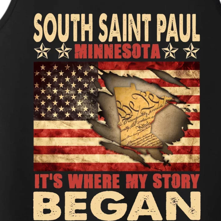 South Saint Paul Minnesota Usa Flag 4th Of July Cute Gift Performance Tank