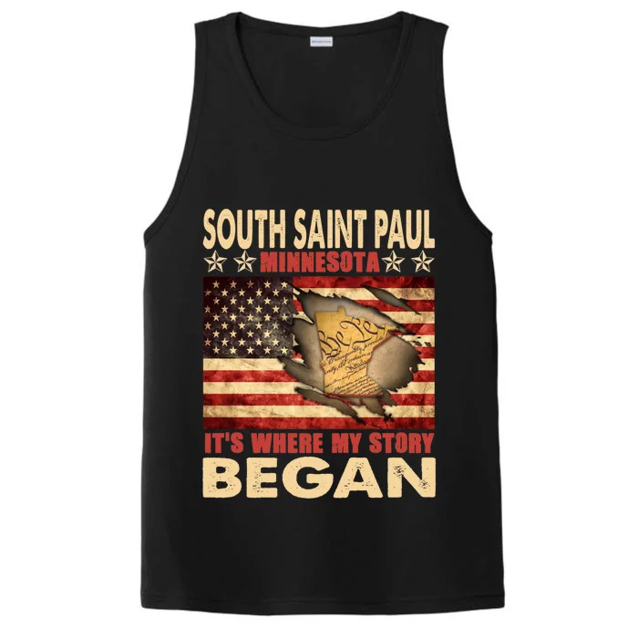 South Saint Paul Minnesota Usa Flag 4th Of July Cute Gift Performance Tank