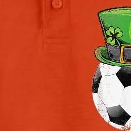 Soccer St Patricks Day Men Ball Leprechaun Hat Gifts Dry Zone Grid Performance Polo