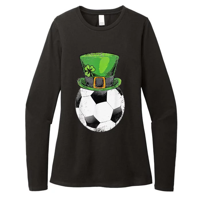 Soccer St Patricks Day Men Ball Leprechaun Hat Gifts Womens CVC Long Sleeve Shirt