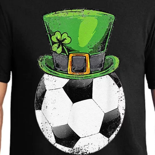 Soccer St Patricks Day Men Ball Leprechaun Hat Gifts Pajama Set