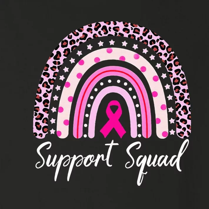 Support Squad Pink Rainbow Leopard Breast Cancer Awareness Toddler Long Sleeve Shirt