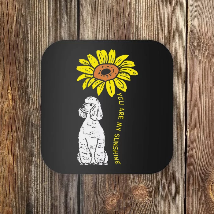 Sunflower Sunshine Poodle Dog Lover Owner Coaster