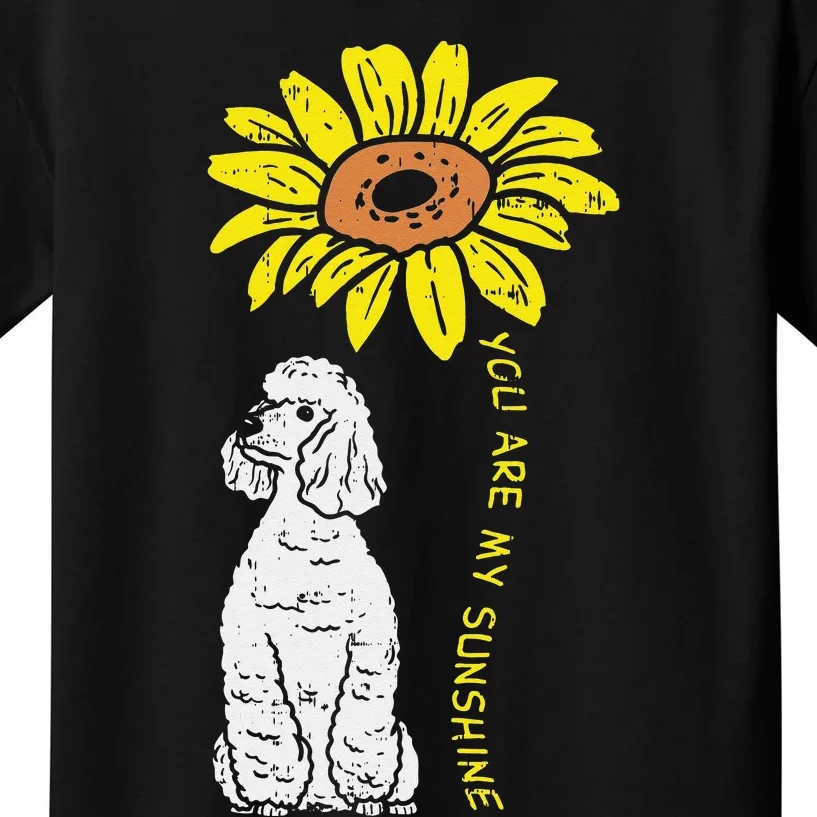 Sunflower Sunshine Poodle Dog Lover Owner Kids T-Shirt