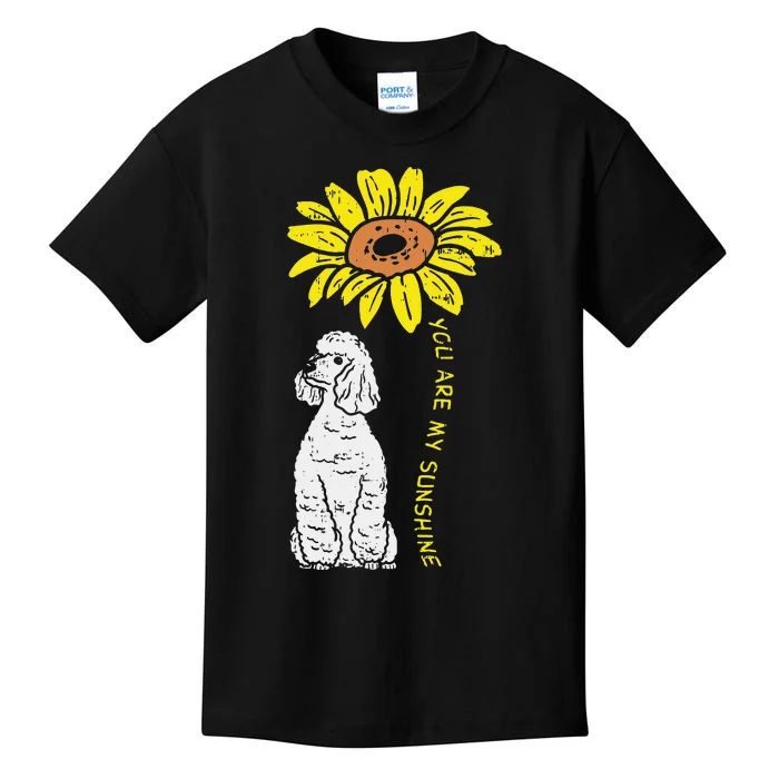 Sunflower Sunshine Poodle Dog Lover Owner Kids T-Shirt