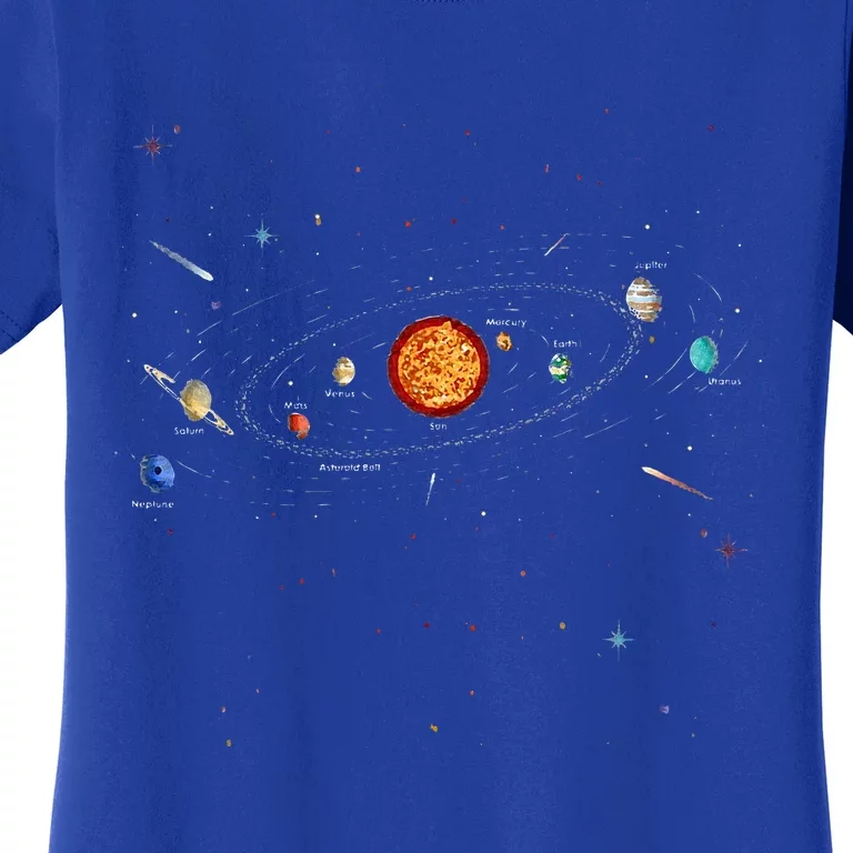 Solar System Planets Orbit Educational Astrology Women's T-Shirt