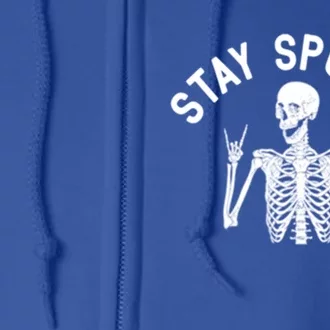 Stayspooky Skeleton Pocket Funny Skelton Halloween Costume Gift Full Zip Hoodie