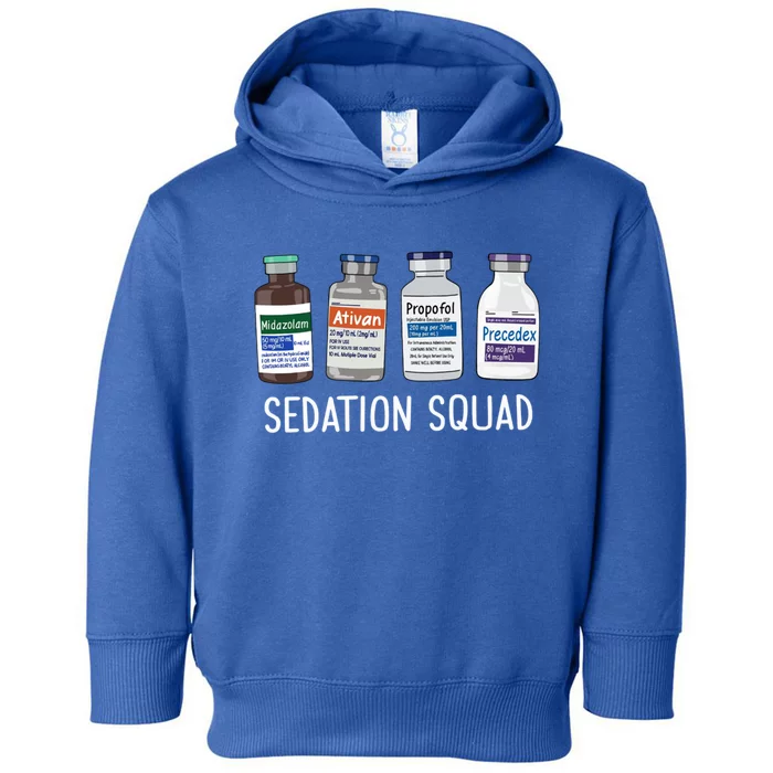 Sedation Squad Pharmacology Crna Icu Nurse Appreciation Gift Toddler Hoodie