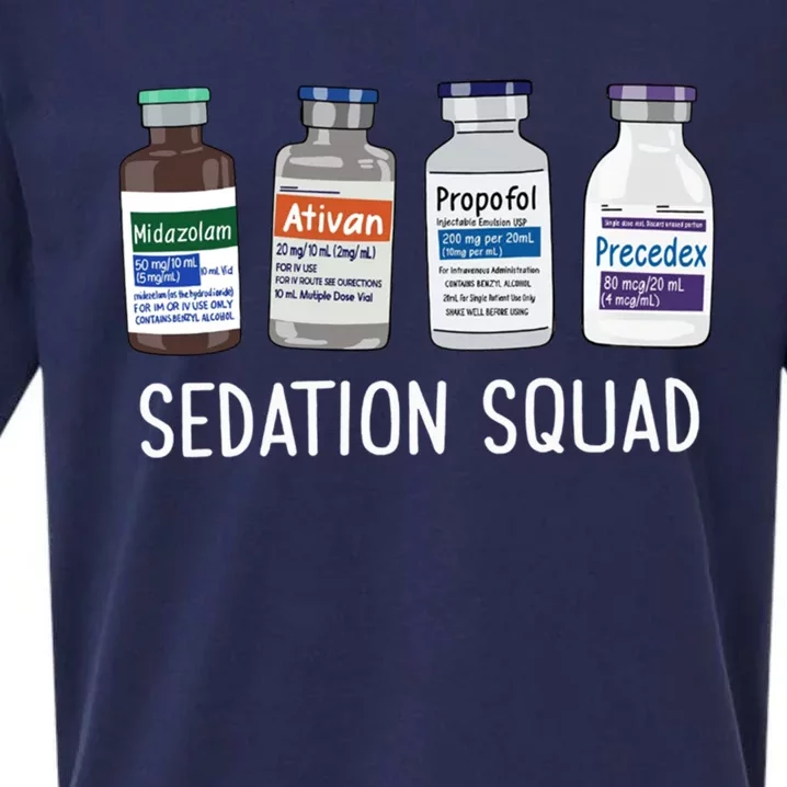 Sedation Squad Pharmacology Crna Icu Nurse Appreciation Gift Sueded Cloud Jersey T-Shirt