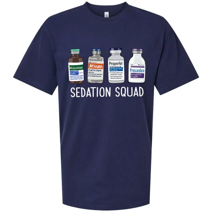 Sedation Squad Pharmacology Crna Icu Nurse Appreciation Gift Sueded Cloud Jersey T-Shirt